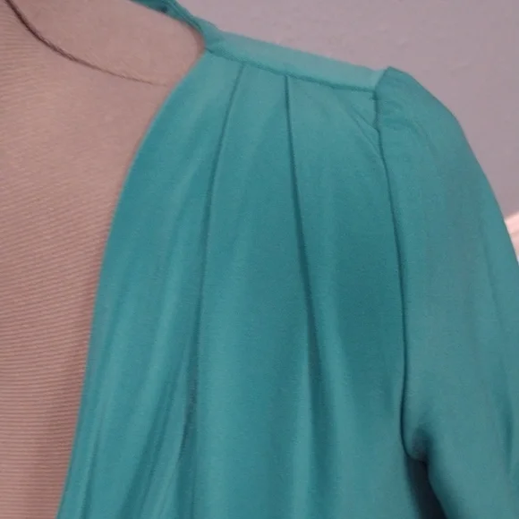 Lauren Ralph Lauren Asymmetrical Ruched Cowl Neck Dress in Blue Green - Picture 5 of 15